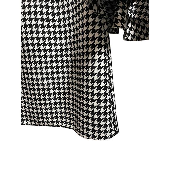 Likely Size 2 Black and White Houndstooth Long Sleeve Midi Dress - Picture 7 of 8